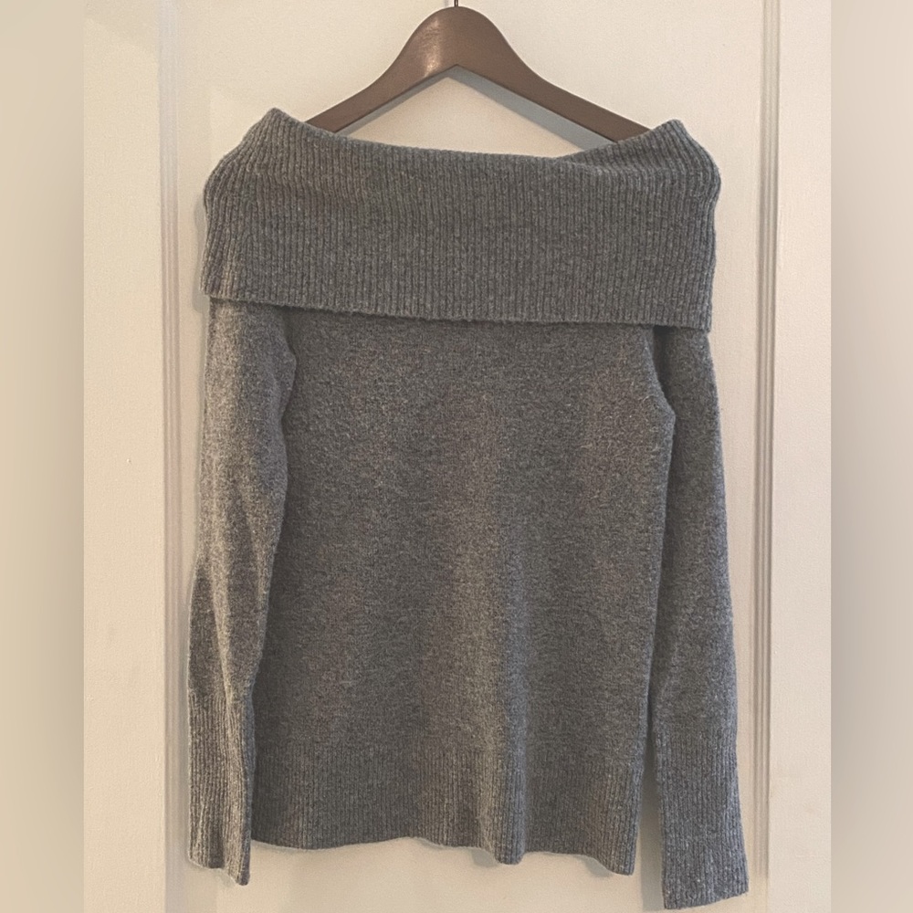 I Crew grey off the shoulder sweater - size XS